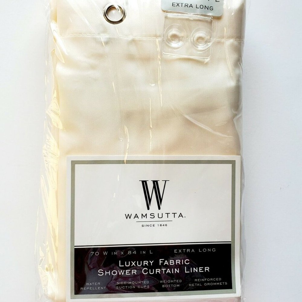 Wamsutta Luxury 70-Inch x 84-Inch Fabric Extra Long Shower Curtain Liner Ivory